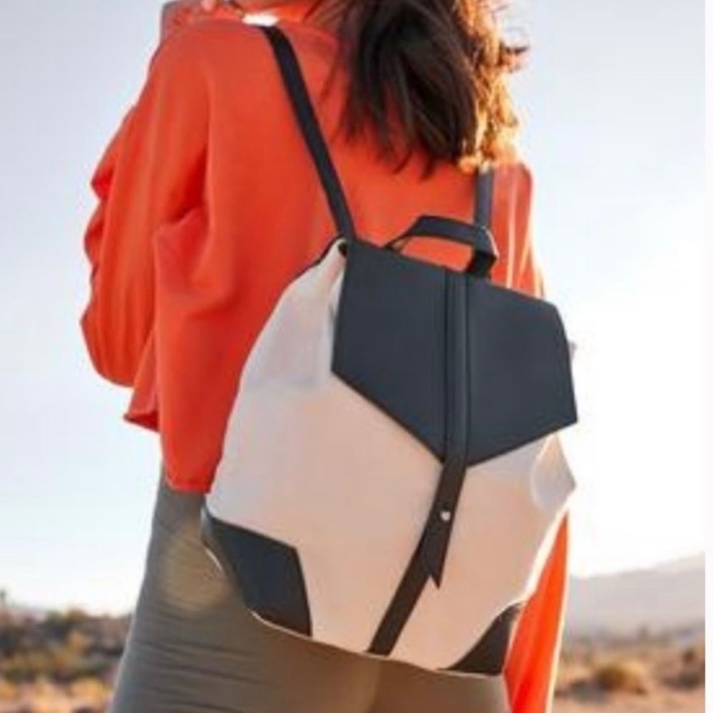 New Deux Lux Canvas Vegan Leather Backpack with Dust Bag